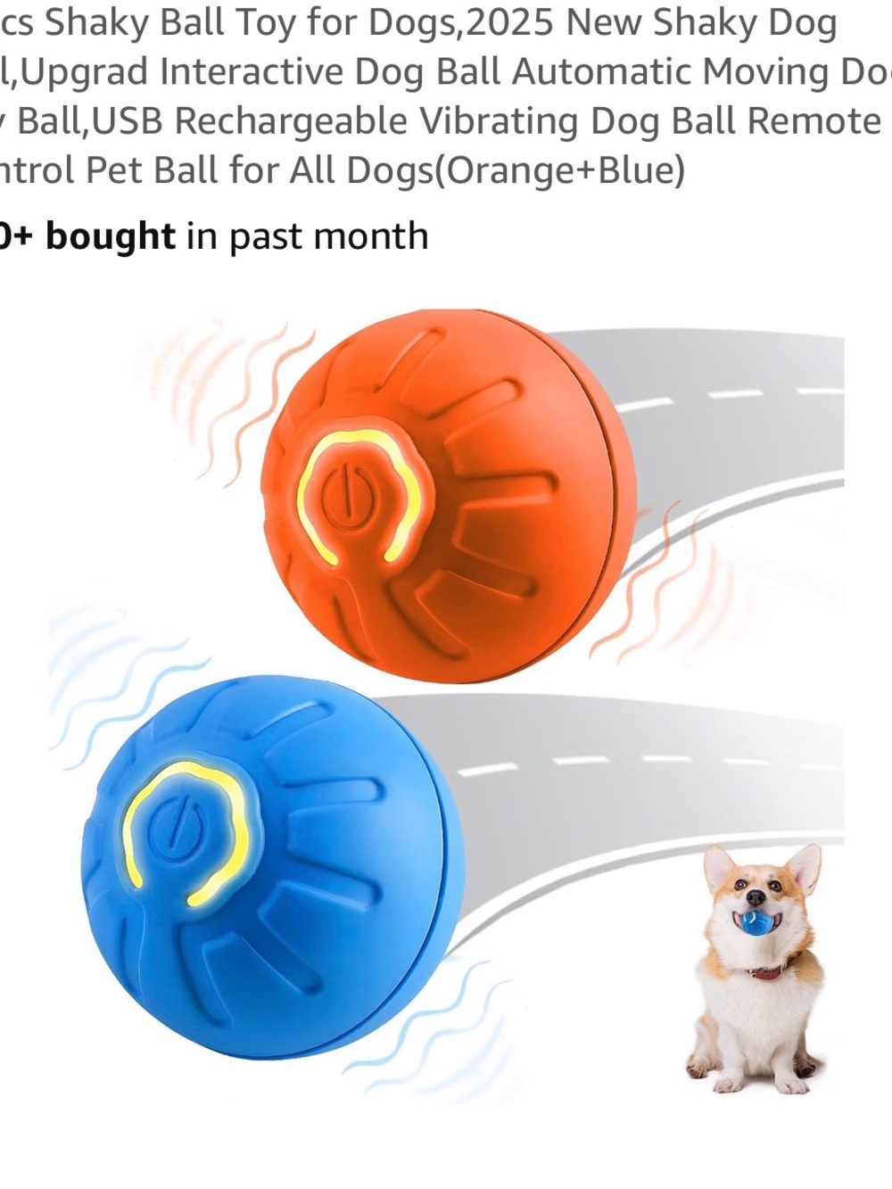 Automatic Vibrating Dog Ball Toy — Orange & Blue Interactive Play